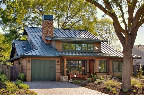 green metal roof on tan house|houses with tan metal roofs.